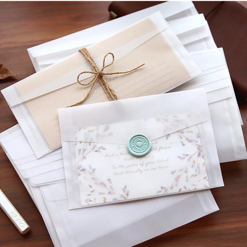 Wax Seal Letter Kit - A5 A6 硫酸紙 半透明封筒 結婚式招待状 透明レターエンベロープ