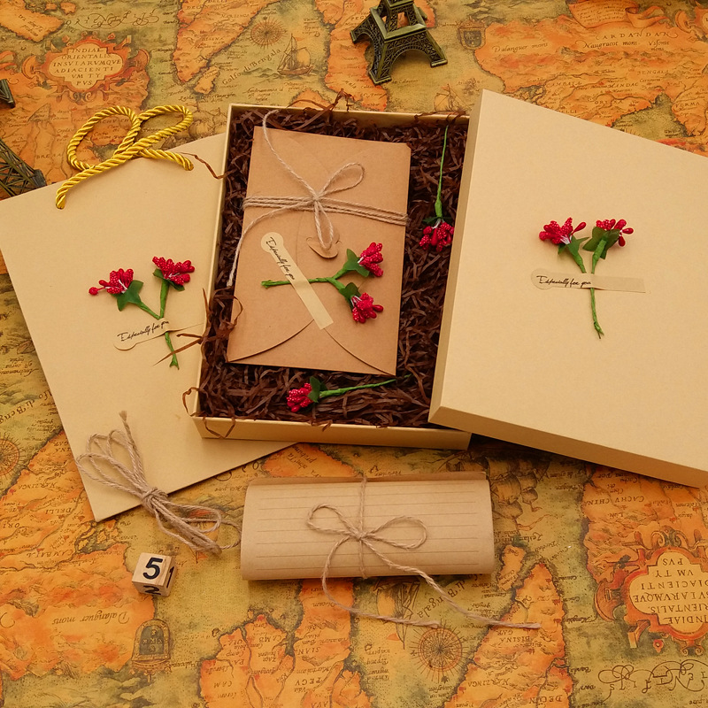 ロマンチックな花の装飾封筒,レトロな文房具カード,紙のパッケ - Wax Seal Letter Kit のレビューと価格