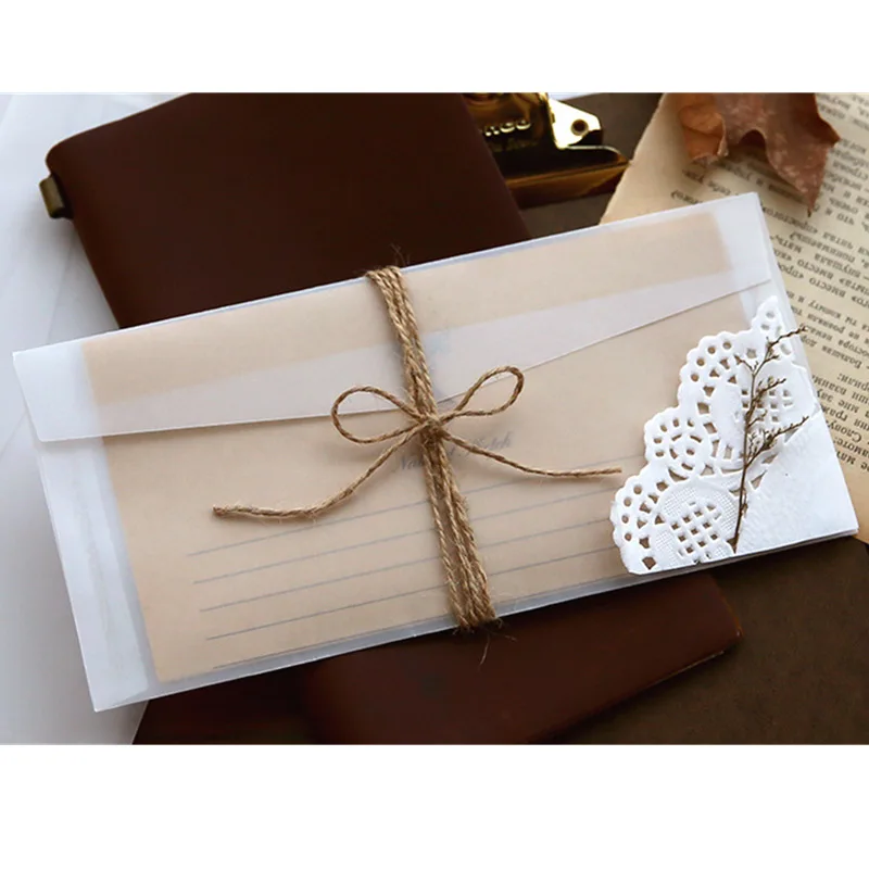 A5 A6 硫酸紙 半透明封筒 結婚式招待状 透明レターエン - Wax Seal Letter Kit のレビューと価格